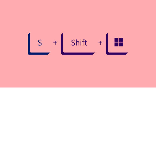 הנפשה שמציגה לחיצה על מקש לוגו Windows‏, Shift ו-plus כדי לצלם צילום מסך