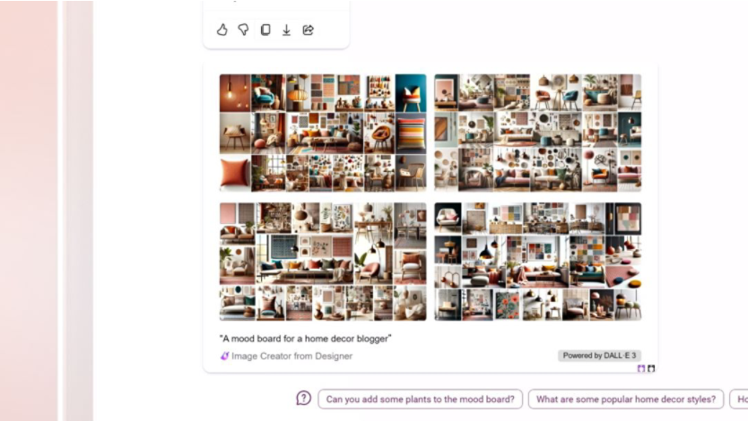 A collage of images creating a mood board for a home décor blogger