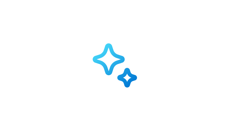 Blue outline of two sparkles 