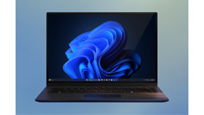 A Windows laptop on display