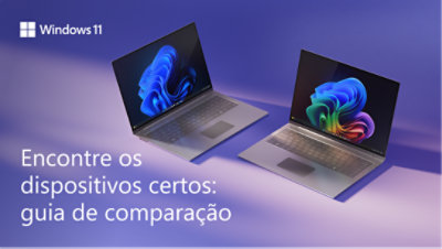 Um close de um notebook PC Windows 11 Pro aberto com acabamento cromado, exibindo parte do teclado no canto inferior esquerdo e a imagem blue bloom no canto superior direito, visto de lado sobre um fundo em degradê azul