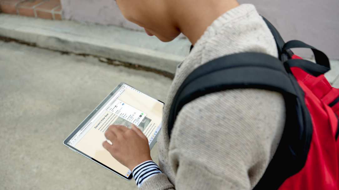 Child adjusting settings of their Edge Browser on their surface device