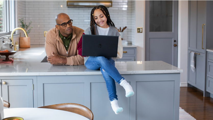 Child using 2-in-1 laptop