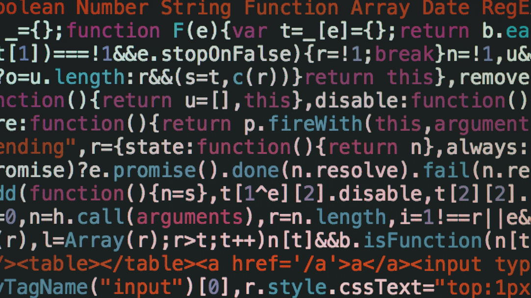 Close-up of colorful code
