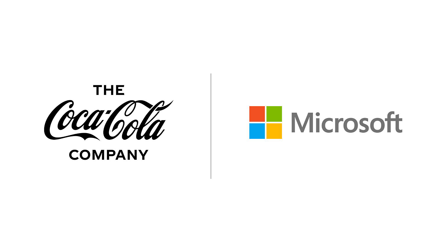 Coca Cola and Microsoft Logos