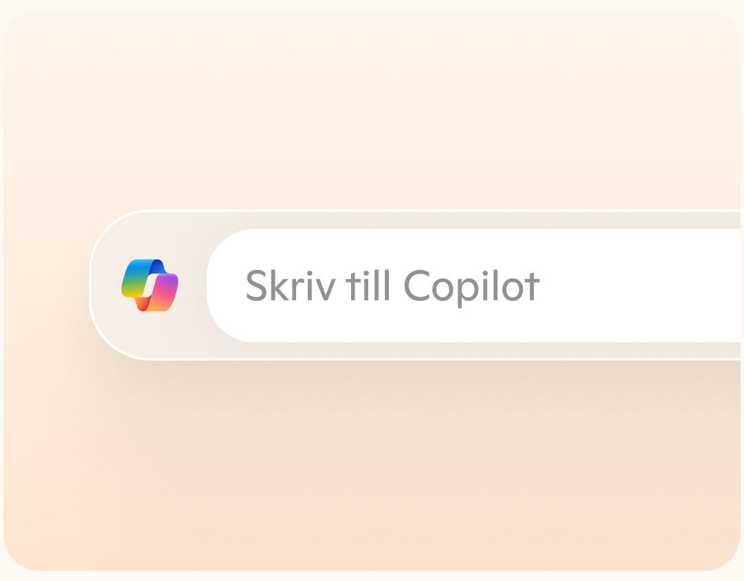 Copilot-logotypen och Copilot-textrutan med standardmeddelandet ”Skicka meddelande till Copilot”.