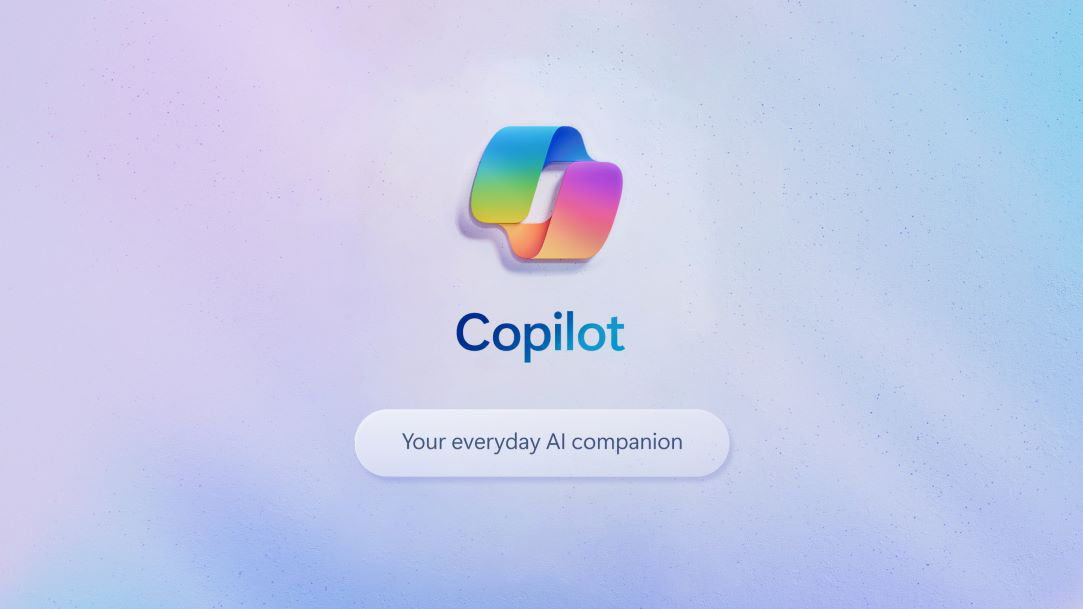 The Copilot logo on a gradient purple background