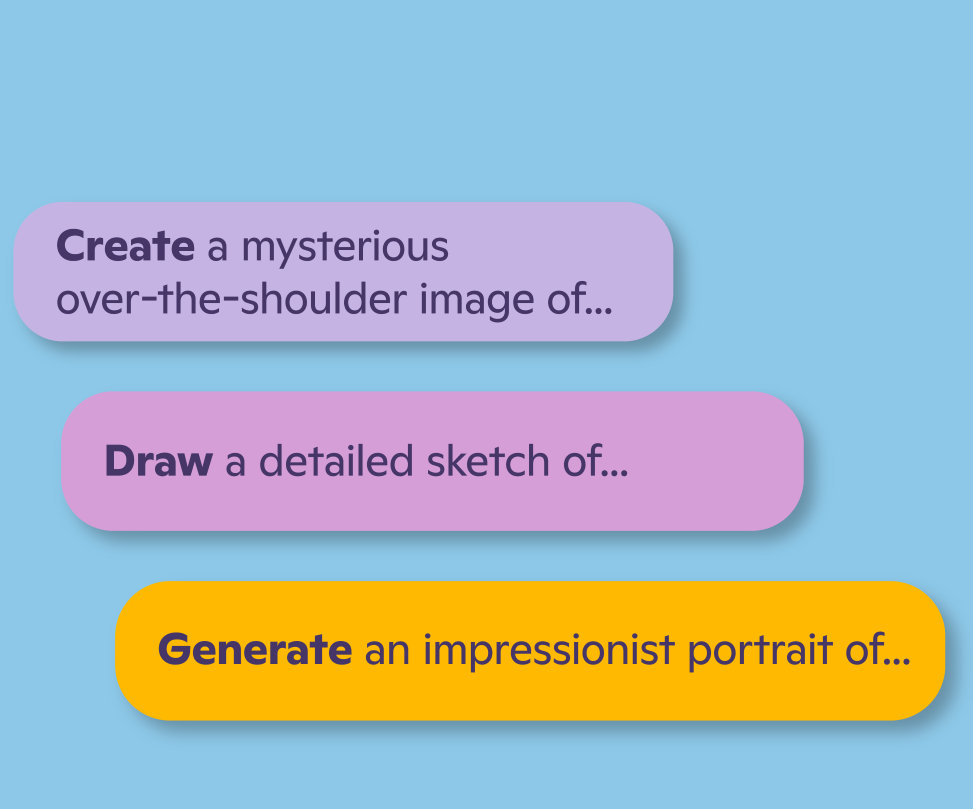 Copilot info bubbles steps to generating images