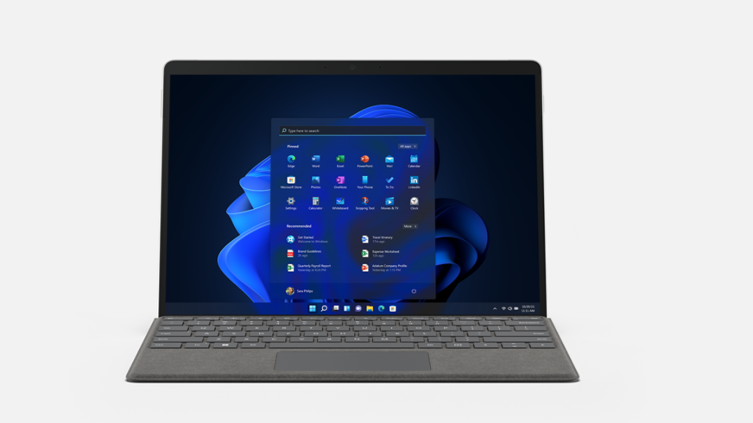 Render of a Surface Pro 8