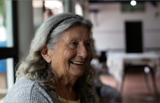 Elderly woman smiling