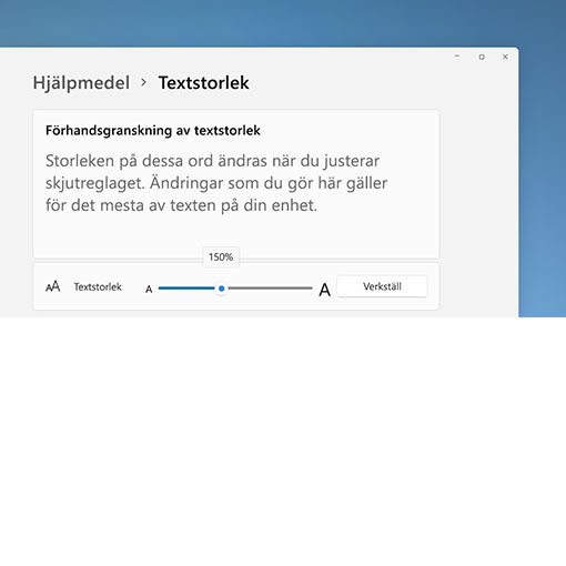 Förstora texten på Windows 11