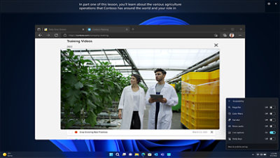Computer screen displaying live captions