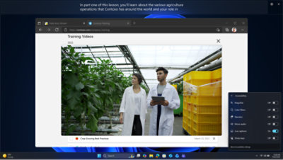 Computer screen displaying live captions