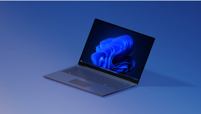 A Windows laptop on display