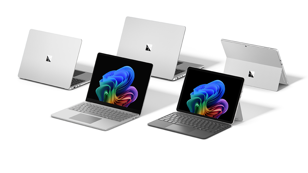 Family render of Surface Pro and Surface Laptops