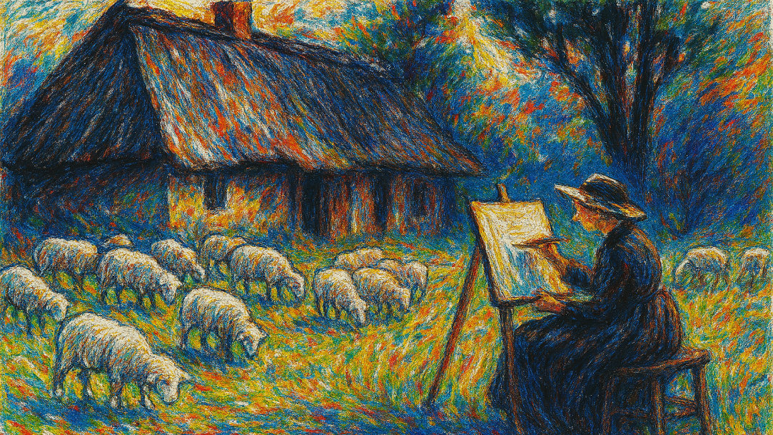 Farmhouse in Monet style