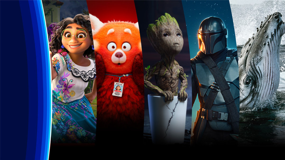 Pięć postaci z różnych produkcji z usługi Disney+