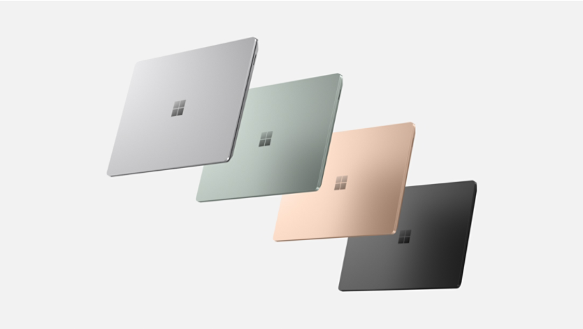 Four Surface Laptop 5 models in different colors