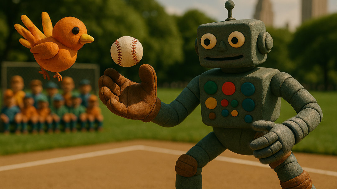 Friends playing catch in the park