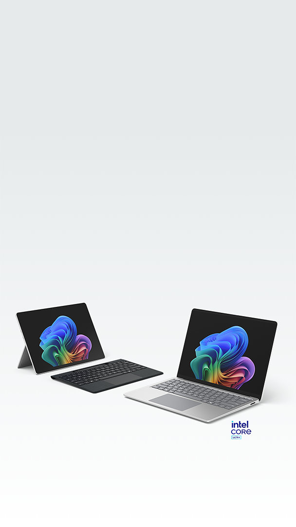 ภาพแสดง Surface Laptop และ Surface Pro ที่อยู่ข้างกัน