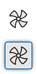 Symbol eines Lüfters zur Veranschaulichung der Kühlung