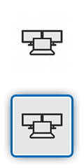 Icône représentant un ordinateur portable connecté à deux écrans externes