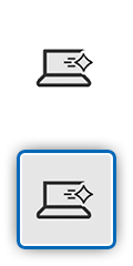 Icône représentant un ordinateur portable avec un diamant à l’écran pour illustrer les performances graphiques
