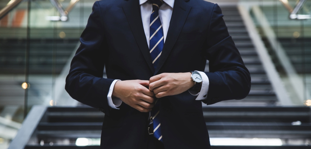 Man wearing a suit in an office