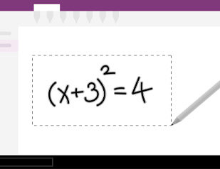 Mathematisches Problem in OneNote mit digitalem Stift geschrieben