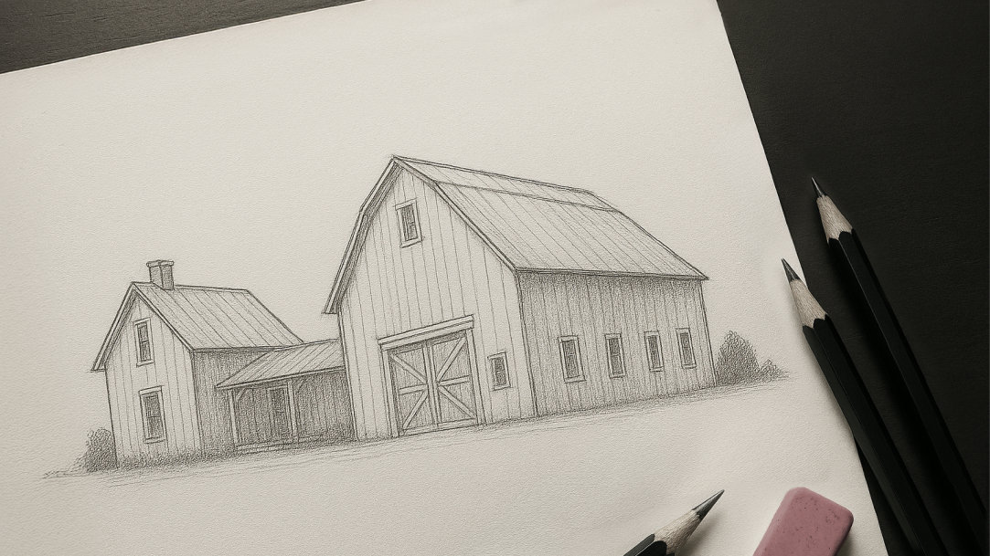 Minimalist pencil drawing