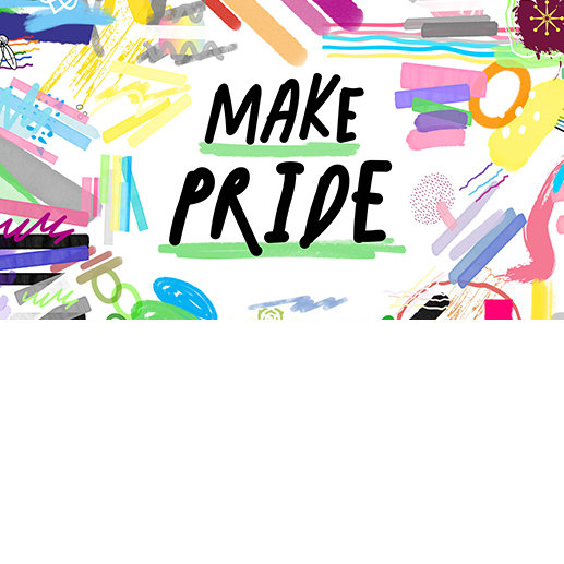 En mobiltelefon som visar mejlinboxen med Pride-färgerna i bakgrunden