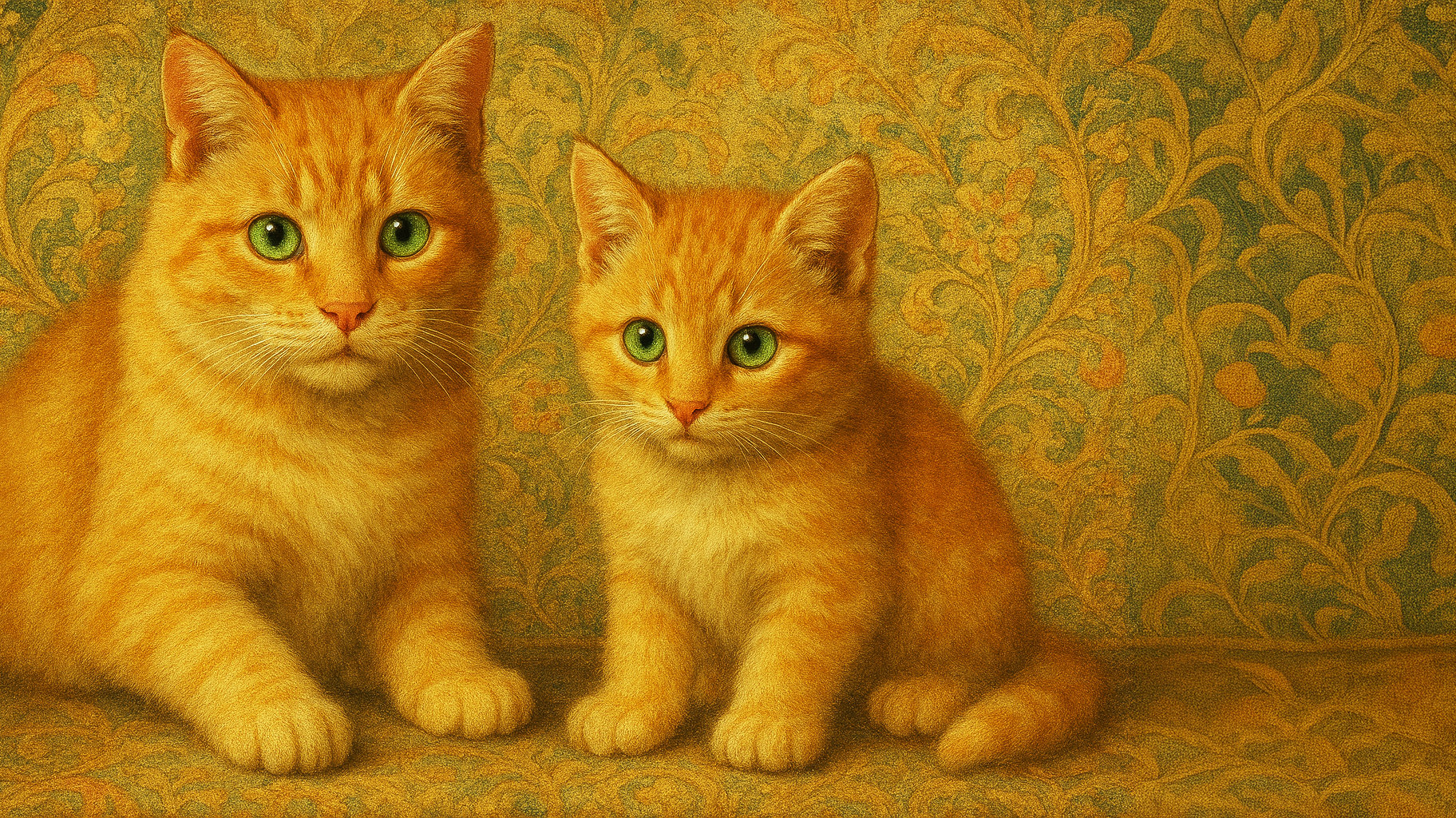Orange cats next to each other