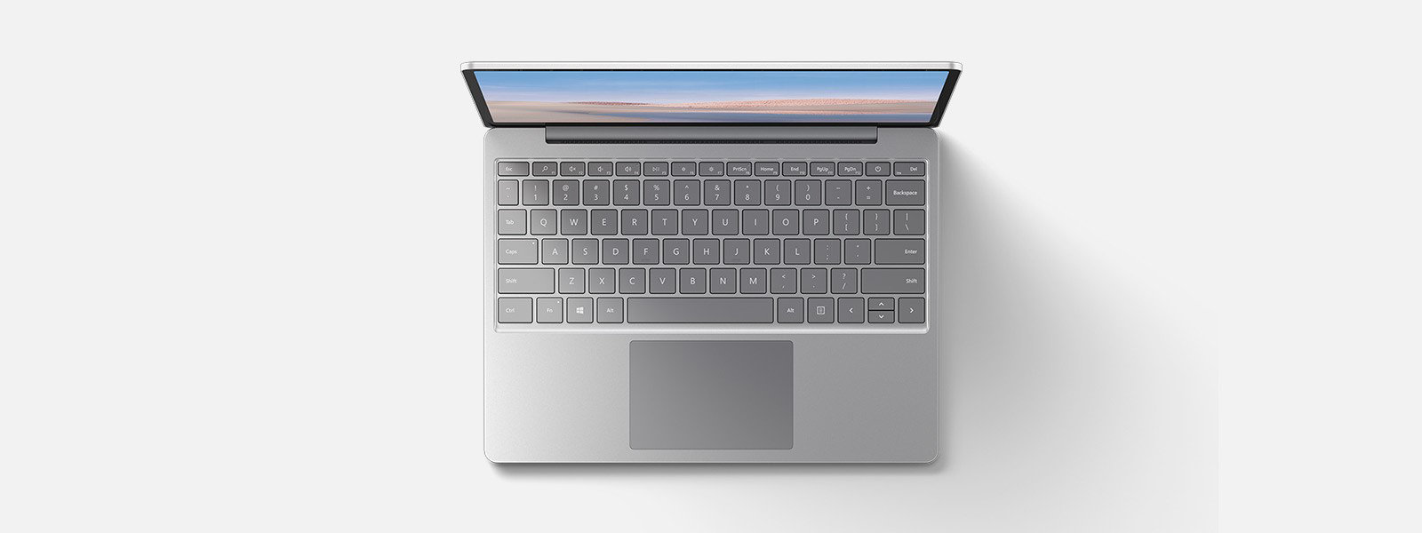 Widok z góry na komputer Surface Laptop Go