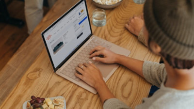 Person using a Microsoft Surface