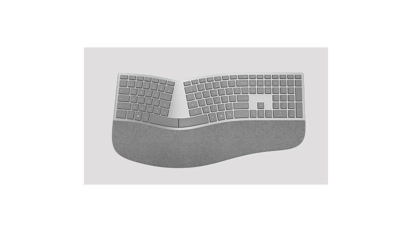 Wygenerowany cyfrowo obraz klawiatury Surface Ergonomic Keyboard