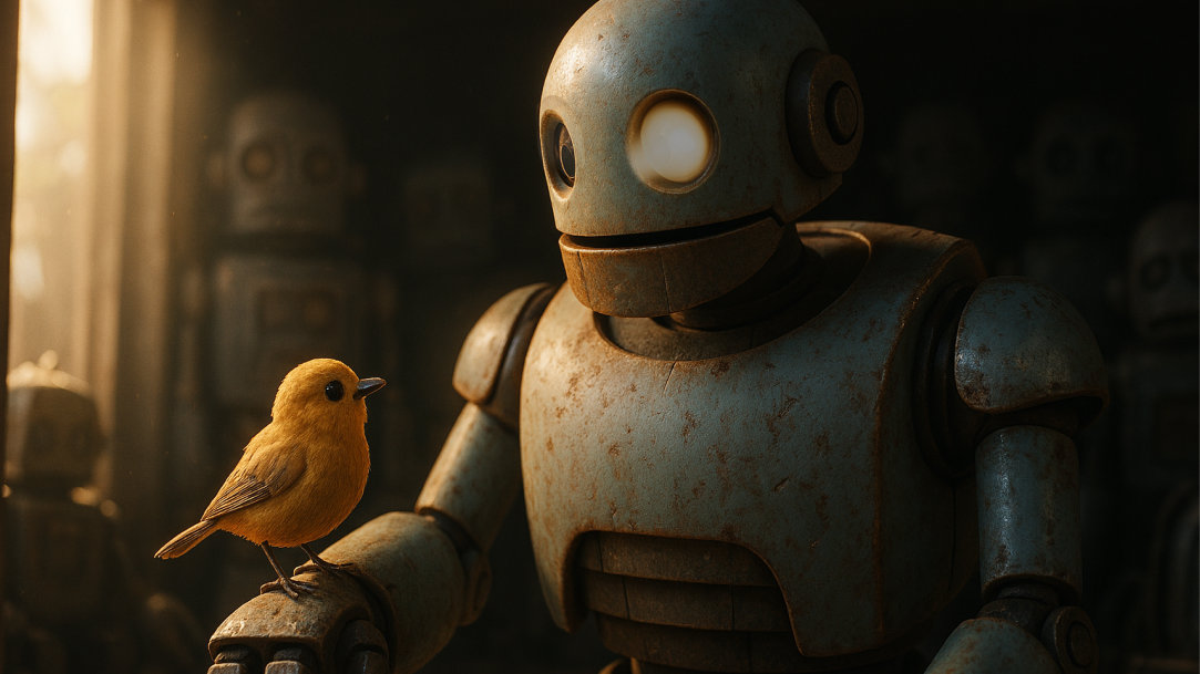 Robot and bird friend