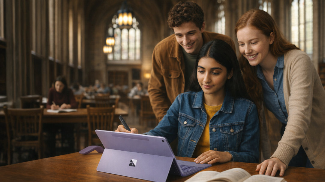 Students in a university library