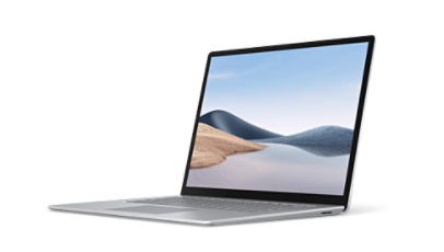 Surface Laptop 4 สีเงินแพลตินัม เมื่อมองจากด้านข้าง