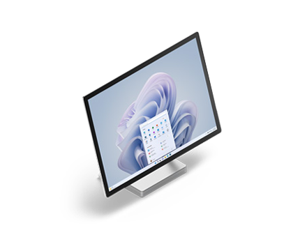 A slightly elevated view of Surface Studio 2+ from 3/4 view.