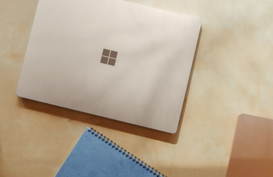 Surface laptop on a table