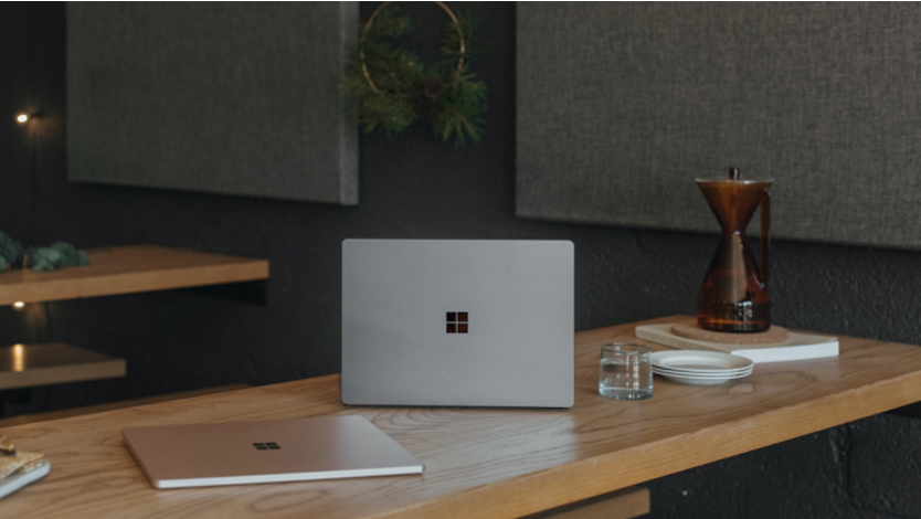 Surface laptop on a table