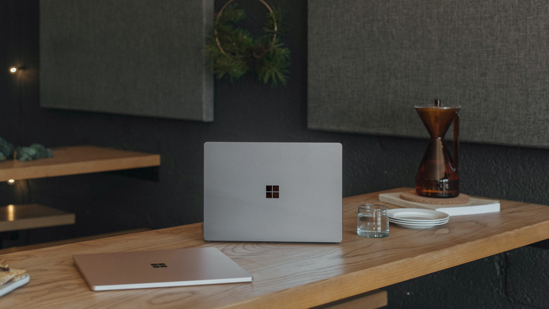 Surface laptop on a table