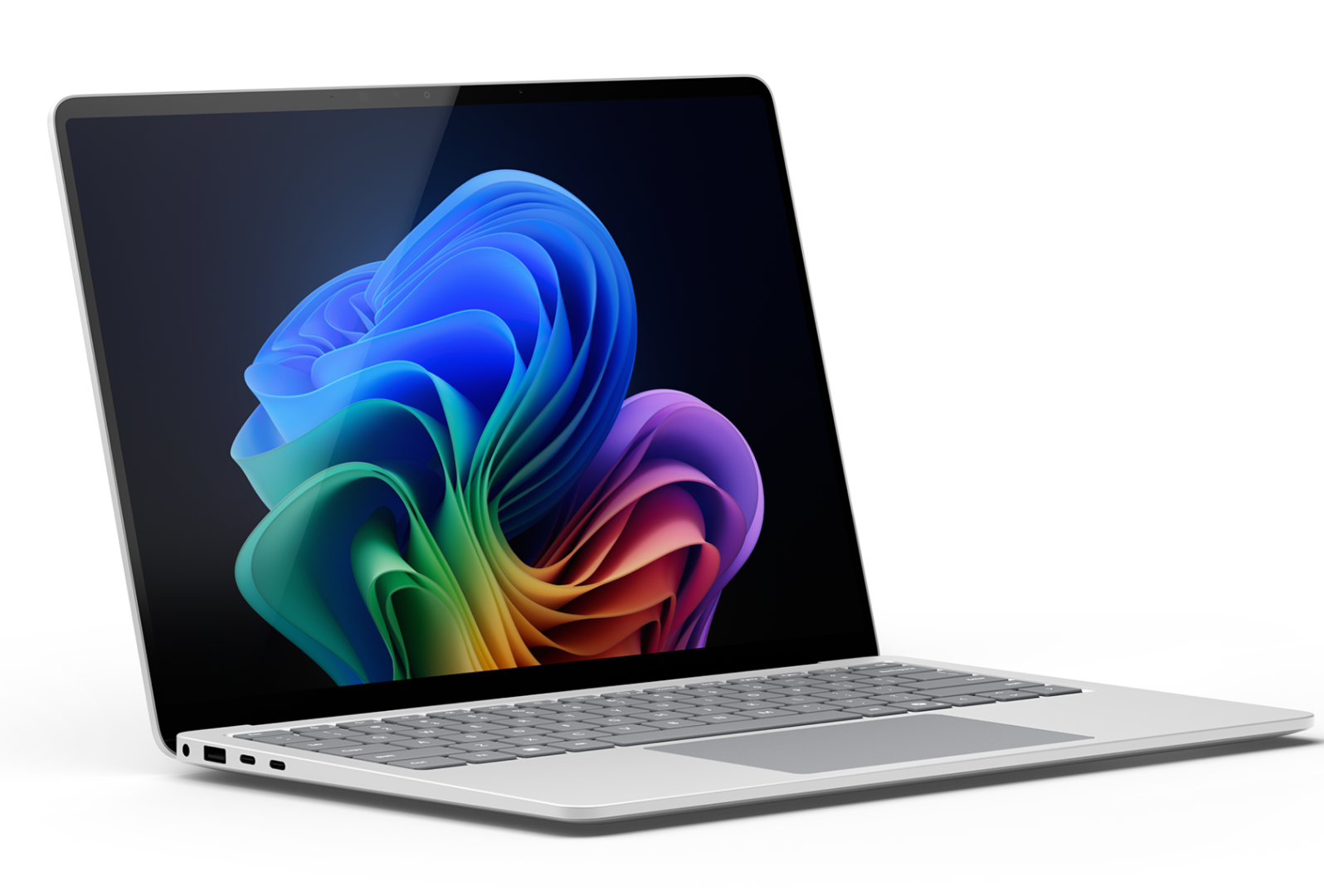 Surface Laptop 设备面向前方，优雅开启。