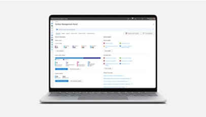 開いた状態で正面向きで置かれている Surface Laptop