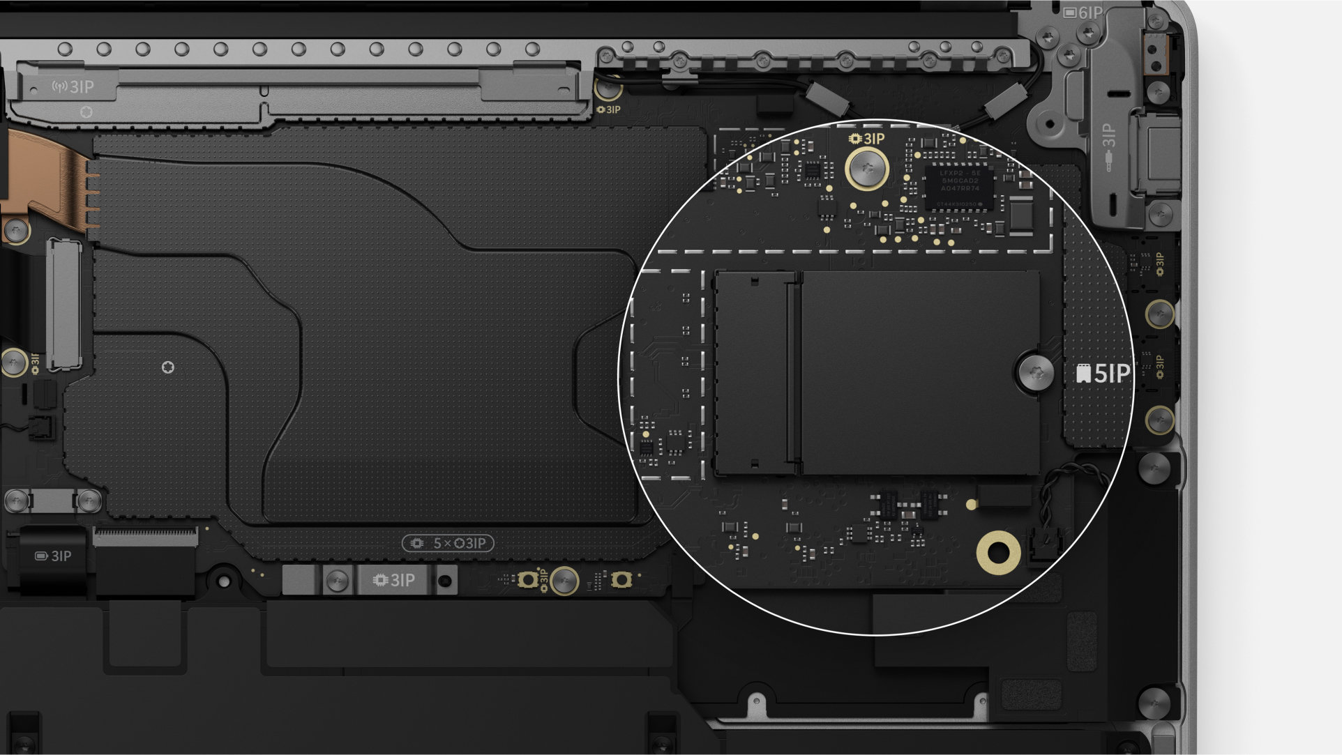 A Surface Laptop image showing the inside of the device