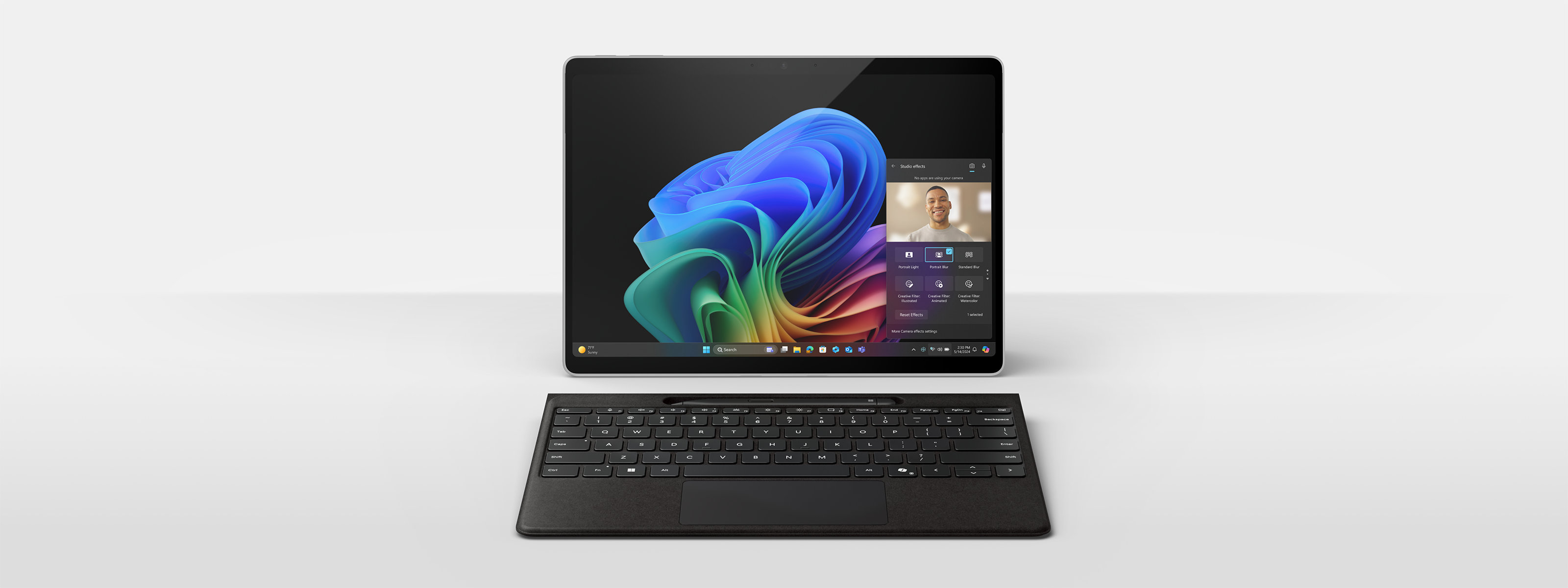 An image of the Surface Pro device utilizing the camera