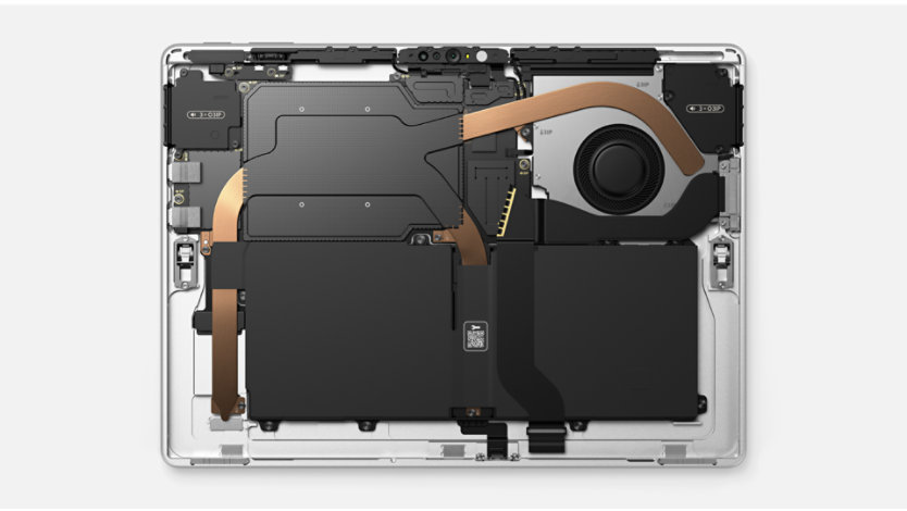 A Surface device image showing the inside of the device