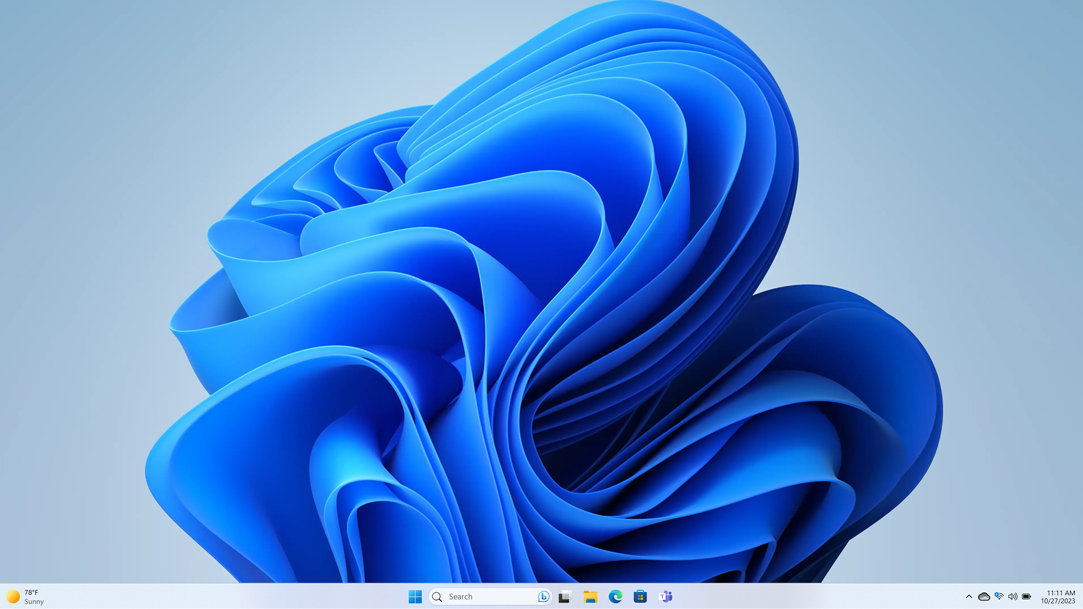 The Windows 11 bloom home screen