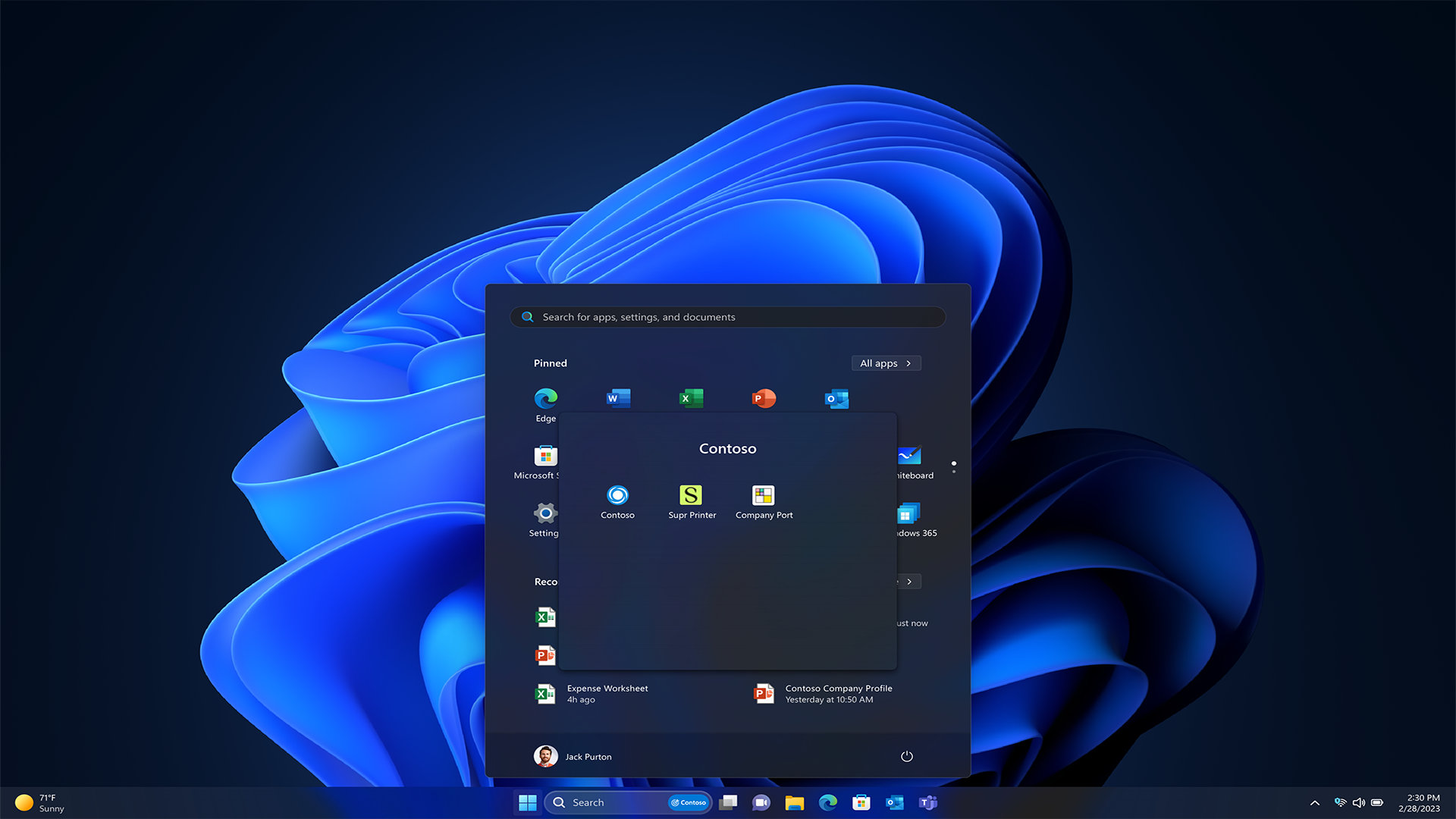 Windows app screen in dark mode on a Windows dark desktop background