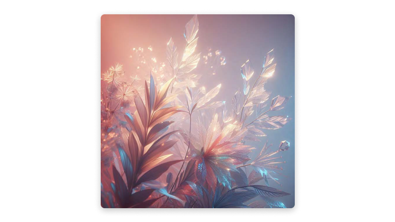 Translucent leafy plants with soft background